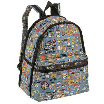 【楽天スーパーSALE対象商品】レスポートサック LeSportsac バックパック リュックサック ザック BASIC BACKPACK 7812 E197 ベーシック バックパック CITY SNACKS ブルー系マルチ