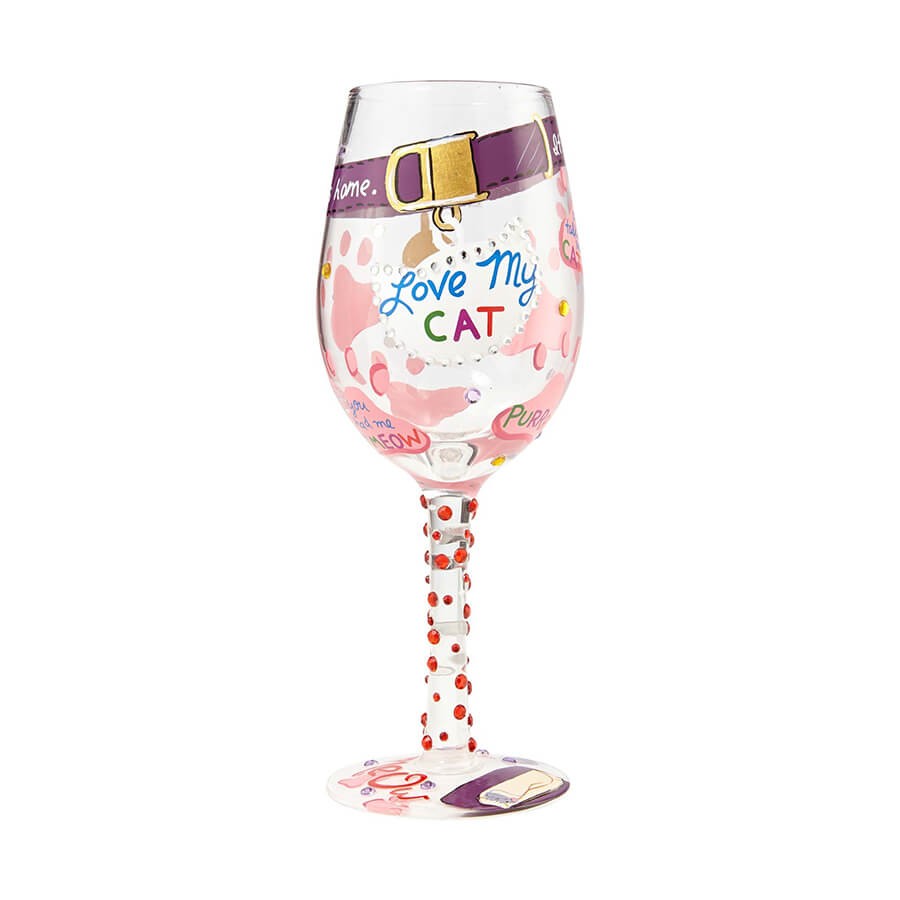 【楽天スーパーSALE対象商品】ロリータ LOLITA グラス ワイングラス 6000023 LOVE MY CAT 大好きな私の愛猫 ネコ 猫 キャット ピンク系マルチ おしゃれ ブランド 新品