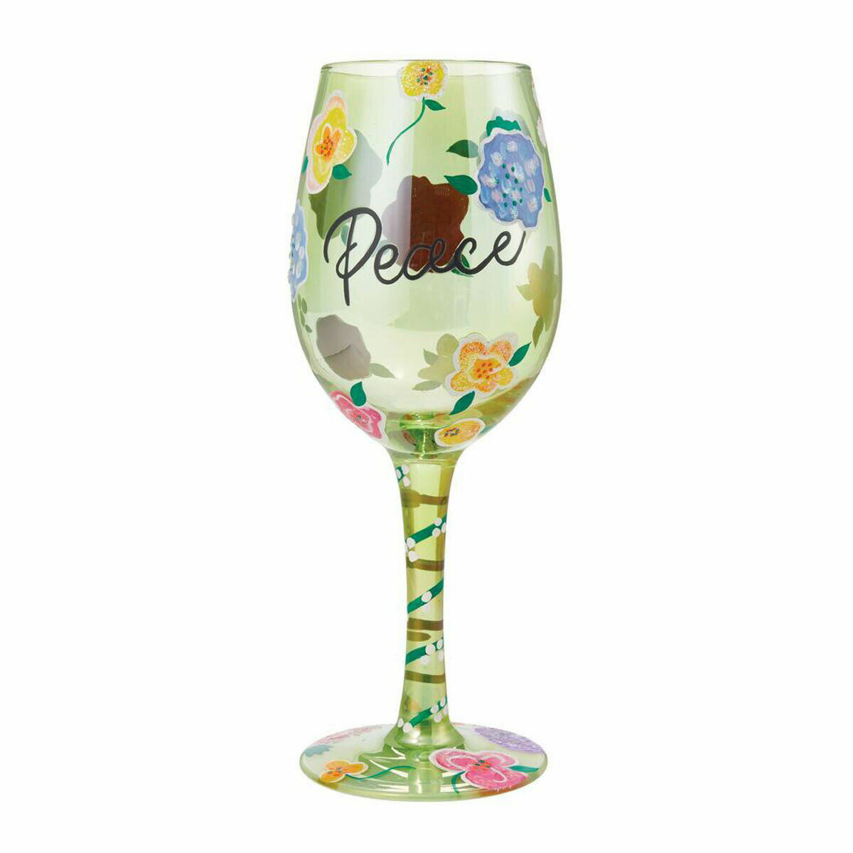 ロリータ LOLITA グラス ワイングラス 6009228 PEACE ピース 平和 ライトグリーン系 花 おしゃれ ブランド 新品