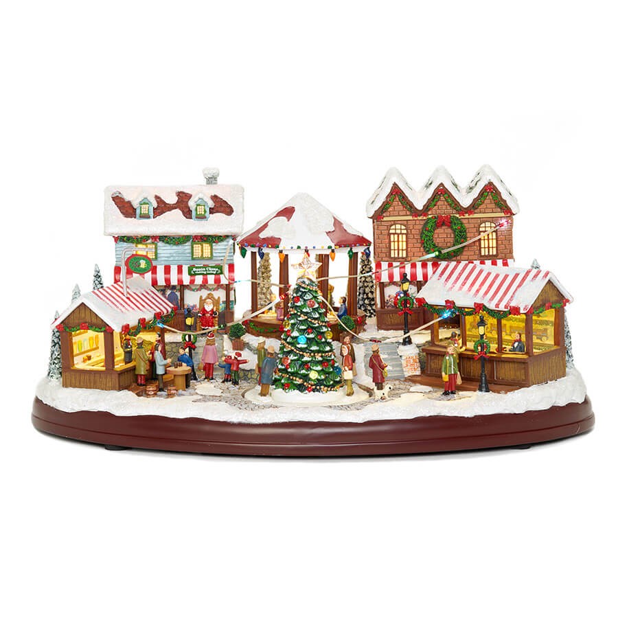 ローマン ドイツクリスマスマーケット ミュージカルオルゴール 131251 インテリア 雑貨 電池 ギフト クリスマスプレゼント LEDのサムネイル