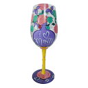 【楽天スーパーSALE対象商品】ロリータ LOLITA グラス ワイングラス 食器 コップ 6012485 I HEART MOM アイ ハート マム 母の日 バラ パープル系マルチカラー