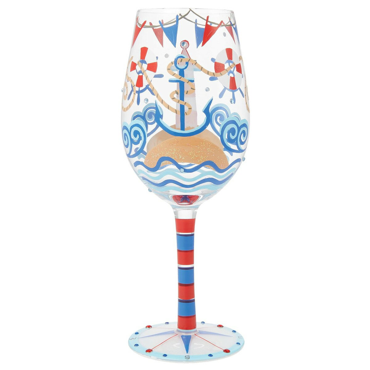 ロリータ LOLITA グラス ワイングラス 食器 コップ 6015415 WINE GLASS NAUTICAL ナウティカル ブルー+レッド系