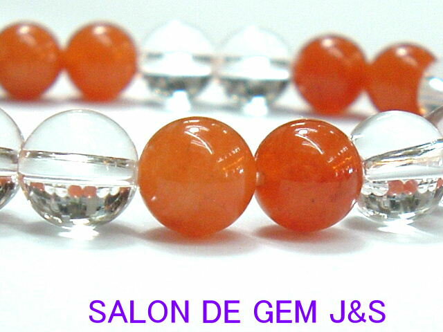 【製作元直販】【恋愛の石】【上質】【高級天然レッドアベンチュリン＆極上ブラジル産クリスタル(本水晶) 開運ブレスレット】【A8．0mm／C8．0mm】(内径：17cm前後)【包装袋入り】【赤字大処分】【本数限定】【送料無料はクリックポスト(ポストイン)】