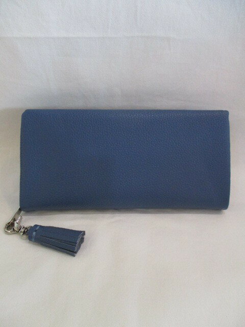 Beaure ビュレ B-0003 長財布 S.BLUE 本革 牛革 レディース メンズ 大容量 カード8枚収納 タッセル付き シンプル おしゃれ プレゼントにも 送料無料