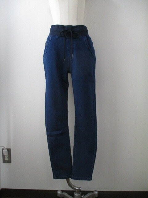 インディニット INDKNIT WK004 カーブテーパードパンツ INDIGO S レディース 25春夏 ストレッチ ウエストリブ 紐付き インディゴ XS S