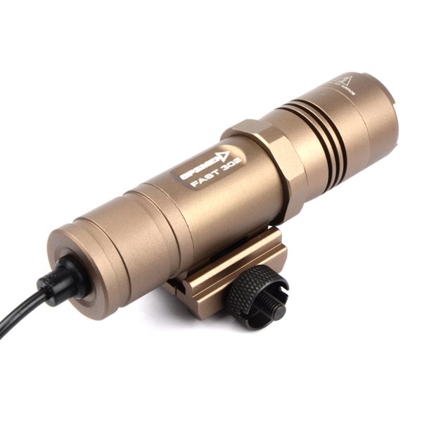 SAMURAIのOPSMEN FAST302R フラッシュライト (400ルーメン) 「20mmレール用」 デザートカラー｜アングル2