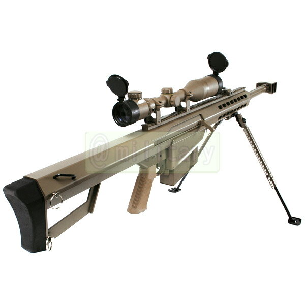 SNOW WOLF バレットM82 CQB FDEカラー 【対物ライフル】 電動フルメタル スコープ＆バイポット付属