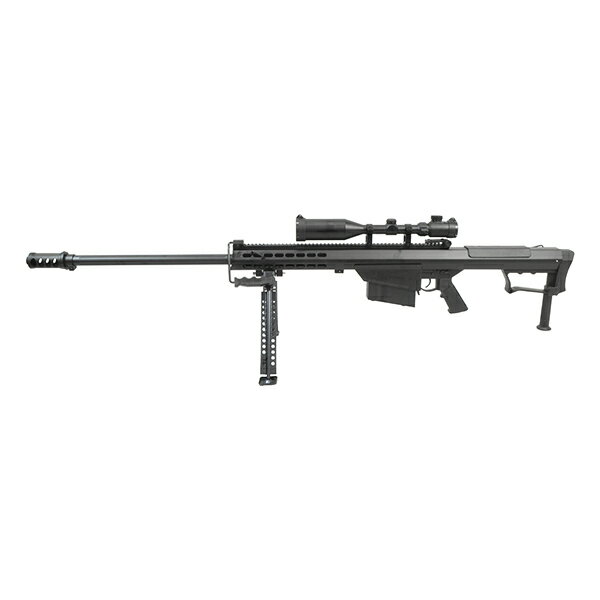 SNOW WOLF バレットM107 (対物ライフル) エアコッキングガン スコープセット BARRETT FIREARMS ライセンス刻印ver ブラック サバゲー,サバイバルゲーム,ミリタリー