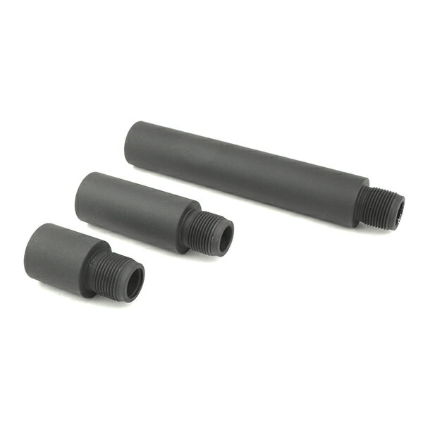 APS製の拡張用メタルアウターバレルのセットです。 長さの異なる3種類のアウターバレルピースのセットになり、 必要に応じて組み合わせで最小:約 35mm〜最大:約 200mmで長さを調整できます。 もう少しバレルの全長が欲しいという時など、...