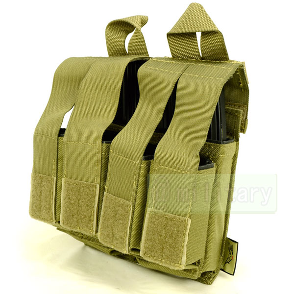 FLYYE MOLLE Double M4 + Quad Pistol Mag Pouch KH　サバゲー,サバイバルゲーム,ミリタリー