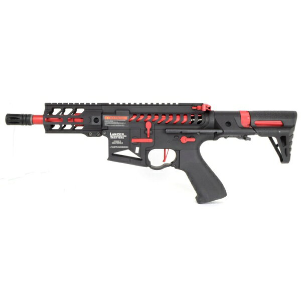SAMURAIのLancer Tactical LT-34 バトルホーク 4 PDR スケルトン 電動ガン ブラック＆レッド｜アングル2
