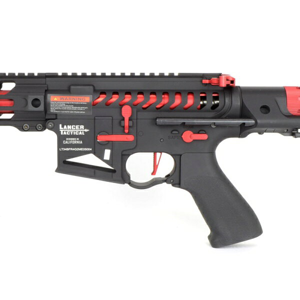 SAMURAIのLancer Tactical LT-34 バトルホーク 4 PDR スケルトン 電動ガン ブラック＆レッド｜アングル3