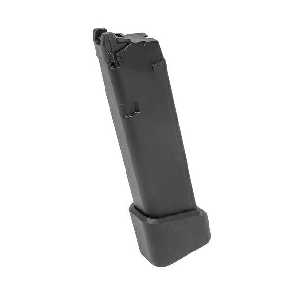 GHK製 GLOCK G17系ガスブローバックシリーズおよび、 GHK GLOCK G17の設計に準拠したガスブローバックに利用できるスペアマガジンです。 外観はGHK製 GLOCK G17系ガスブローバック用ガスマガジンをベースに、 アルミ合金製のTTI マガジンベースパッドが装着されており、 ベースパッドにより、マガジン自体が掴みやすくなり マガジンにパッド分の重量が加わることで、マガジンを自重で落下させやすくなり、 リロードの操作性を高めることが可能となっています。 マガジンベースパッドは、ライセンスホルダーであるEMGより Taran Tactical Innovationsの正式ライセンスを取得して製作されているので、 バンパー底部のTTIロゴがレーザー刻印にて再現されているのが特徴的です。 重量：約 -g 装弾数：20発 主要材質 アルミニウム合金、樹脂等 ※取り付けるエアガンの種類や個体差によって、また対応されている場合であっても 　取り付けやご使用には加工・調整作業が必要となる場合がございます。