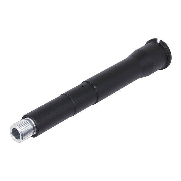 Advanced Armament Corporationの .300 BLACKOUT弾 用バレルを再現した、 VFC/WA/WE AR15 GBB系に対応する アルミニウム合金製のアウターバレルです。 ワンピース構造で製作されているので、 構造面においても耐久性が高く、しっかりとした印象のアイテムとなります。 バレル先端は14mm 逆ネジに対応したバレルベースが付属しています。 全長：約 173mm 重量：約 100g 材質：アルミニウム合金 ※取り付けるエアガンの種類や個体差によって、また対応されている場合であっても 　取り付けやご使用には加工・調整作業が必要となる場合がございます。