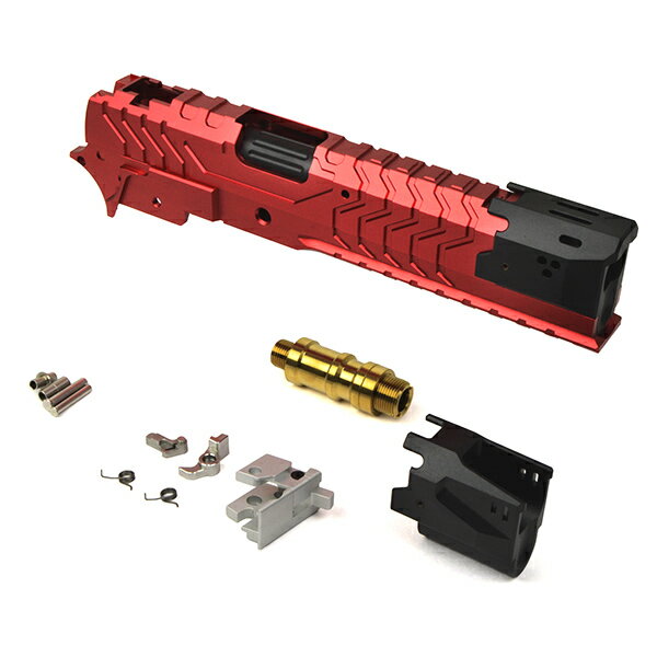 5KU CNC アルミニウム Matrix Comp スライド ＆ ミッドシャーシ セット マルイ ハイキャパ シリーズ用 レッド/ブラック サバゲー,サバイバルゲーム,ミリタリーのサムネイル