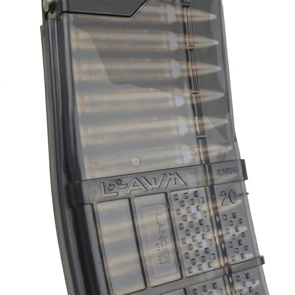 SAMURAIのEMG×T8 SP SYSTEM LANCER L5AWM 5.56mmタイプ マガジン (LANCER Licensed) マルイ M4 MWS ガスブローバック用 ブラック｜アングル3