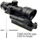 TA02：ACOG タイプ レティクル発光 4倍スコープ サバゲー,サバイバルゲーム,ミリタリー