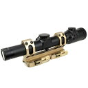 HOLY WARRIOR 1-4x24 ワイドアングル ライフルスコープ スコープマウントセット デザートカラー