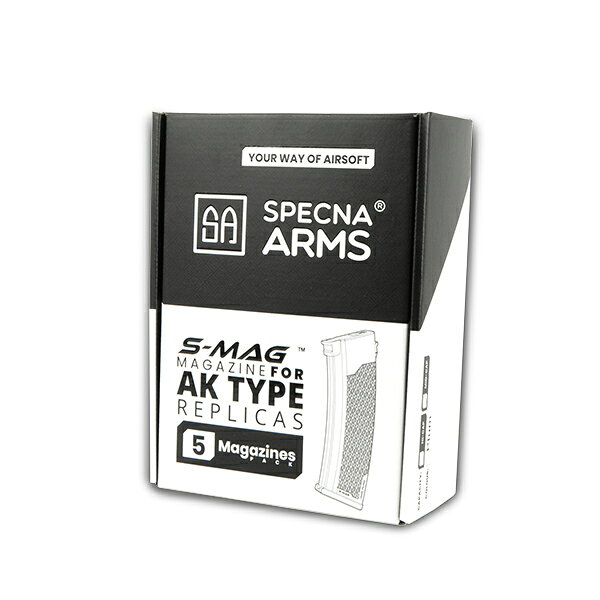 SAMURAIのSpecna Arms S-MAG AK用 130連 ミッドキャップ ポリマーマガジン プラム 5本セット｜アングル3