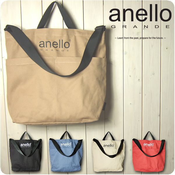 トートバッグ レディース anello アネロ/コットンキャンバス 2WAY ロゴ トートバッグ/anello アネロ ショルダーバッグ