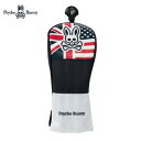 Psycho Bunny サイコバニー Anglo American FLAG SPORT フェアウェイウッド用(200cc対応:3W〜5W用)ヘッドカバーPBMG0FH2 30 ネイビー AC1343