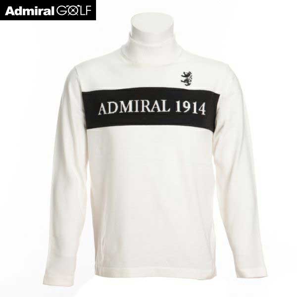 ADMIRAL アドミラル ゴルフ メンズウェア ロゴ ハイネックニット ADMA065 00 ホワイト M:AWM663/L:AWM664