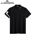J.LINDEBERG(ジェイリンドバーグ) ゴルフウェア 春夏 メンズウエア 半袖ポロシャツ GMJT06335ブラック M:SSM813 L:SSM814 ...