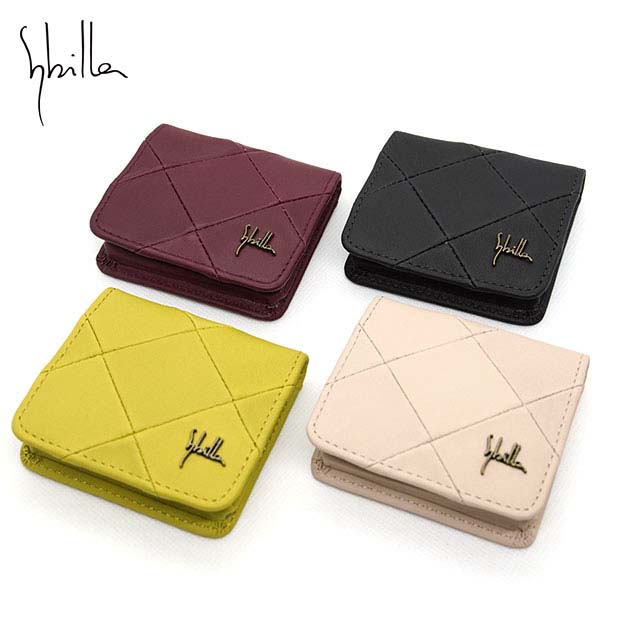シビラ インビジブレ 財布 小銭入れ ボックス型 レディース Sybilla Invisible 5470575 レトロ かわいい ブラック ワイン ベージュ ライトグリーン コンパクト