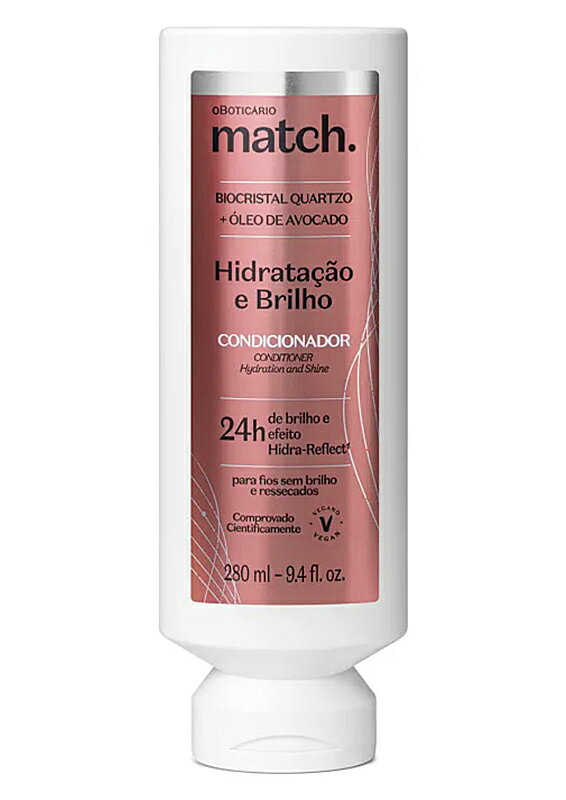 オ・ボチカリオ マッチ ハイドレーション アンド シャイン ヘアコンディショナー 280ml O Boticario ブラジル製ヘアケア リンス（ドライヘア・ダメージヘア用）