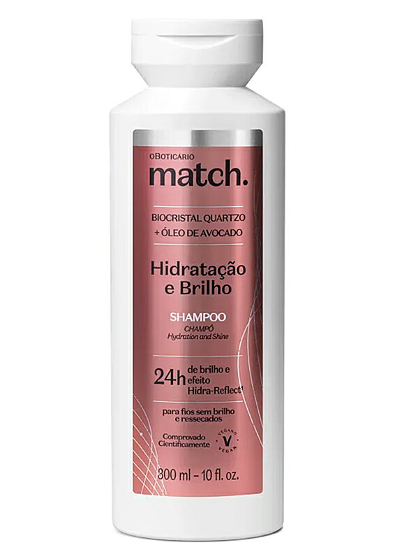 オ・ボチカリオ マッチ ハイドレーション アンド シャイン ヘアシャンプー 300ml O Boticario ブラジル製ヘアケア （ドライヘア・ダメージヘア用）