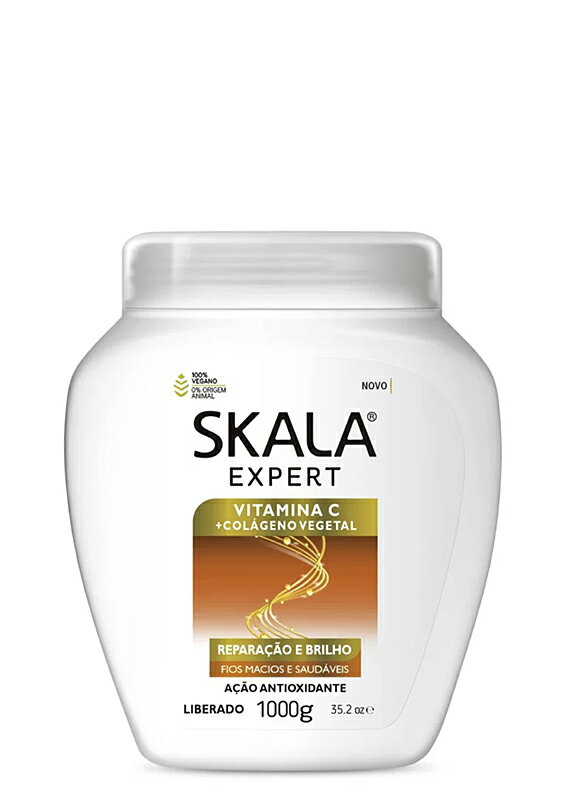 SKALA スカラ エキスパート ビタミンC コラーゲン ヘアトリートメント 1000g 大容量ヘアパック 1kg ブラジル製（ダメージヘア 乾燥髪用）