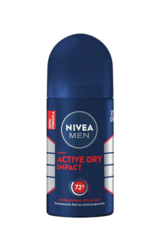 NIVEA ニベア メン アクティブ ドライ インパクト 50ml ブラジル製デオドラント ロールオン制汗剤（男性用）