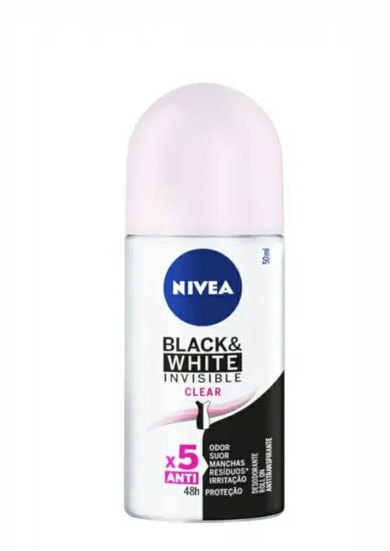 NIVEA ニベア ブラック＆ホワイト インビジブルクリア 50ml ブラジル製デオドラント ロールオン制汗剤（女性用）