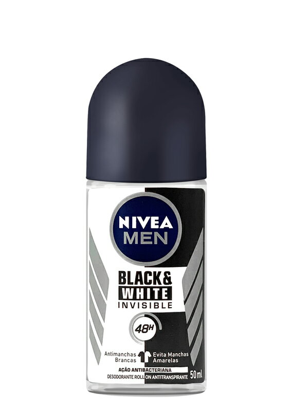 NIVEA Men ニベアメン ブラジル ロールオンデオドラント・Black & White Invisible ブラック＆ホワイトインビジブル 50ml メンズ・男性用 制汗剤 直塗りタイプ◆翌日配達【あす楽_土曜営業】