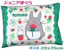 【定形外郵便で送料無料】洗える となりのトトロジュニアまくら24x38cm グリーン頸椎安定型