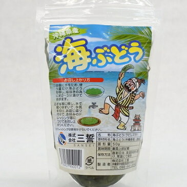 メール便送料無料【箱なし1袋 50g】沖縄県産 海ぶどう50g（タレ付き）【沖縄 土産 沖縄土産 沖縄お土産】【月間優良ショップ】