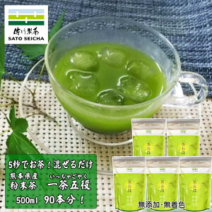 ＼6日終了！GWセール 5%OFFクーポン／【 お手軽便利インスタントティー 粉末茶 一茶五役 5袋セット】 日本茶 工場直売 溶かすだけの 粉末緑茶 パウダー ギフト プレゼント 健康 長寿 熊本県 カテキン