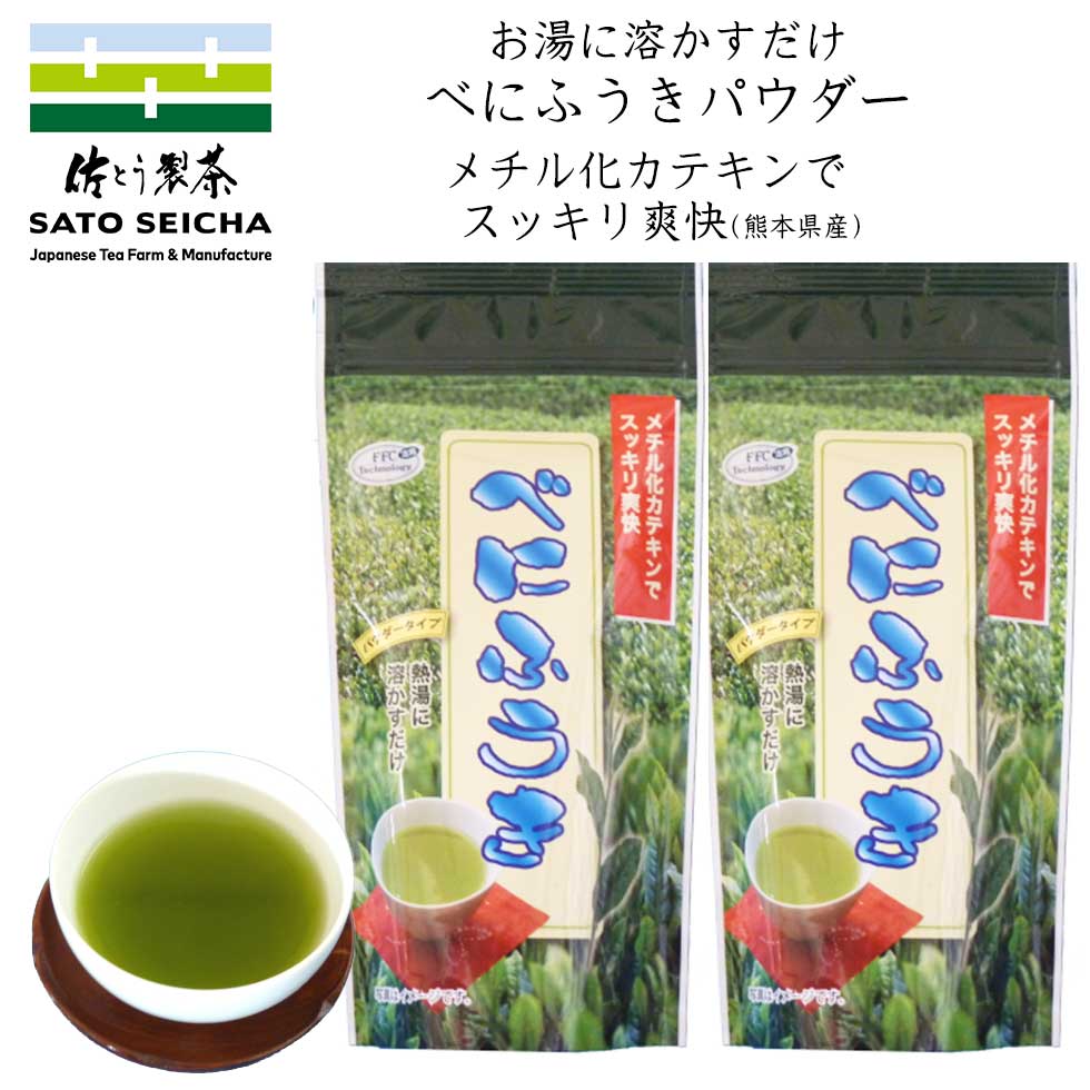 ＼15日20時スタート！6時間限定 10%OFFクーポン／【 べにふうき 茶 粉末 100g×2袋セット送料無料 】 熊本県産 メチル化カテキン 健康 ネコポス カテキン 花粉 ベニフウキ 紅ふうき