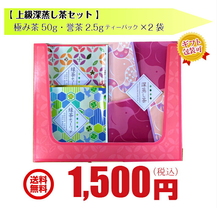 ＼2日9:59まで 最大2000円OFFクーポン／新茶 【 上級深蒸し茶 極み 50g・誉 ティーバッグ 】 ラッピング無料 敬老の日 ティーパック プレゼント ギフト 御祝 内祝 御礼 お返し お茶 日本茶 緑茶 プチギフト