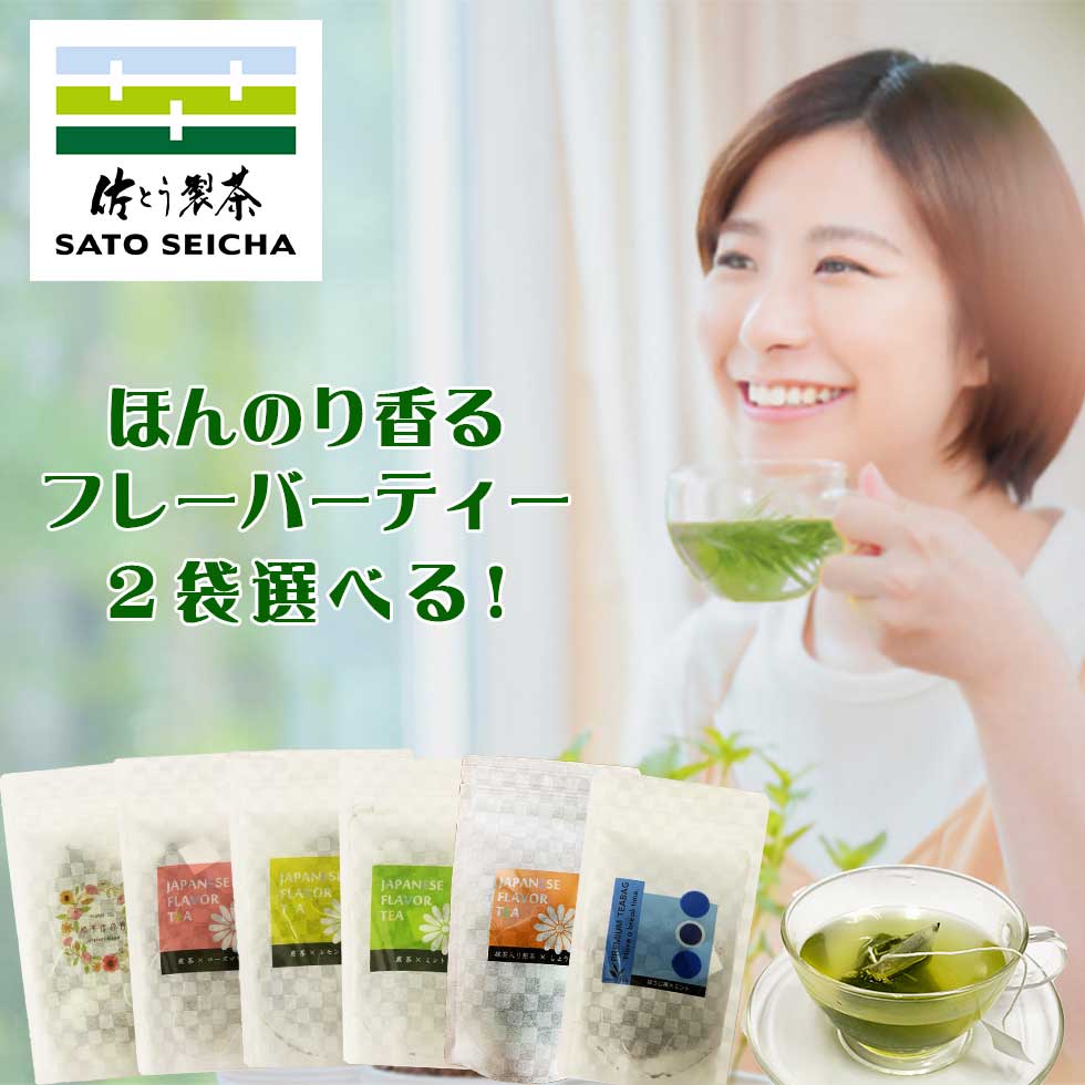 ＼18日～8のつく日は『お茶っ葉の日』8%OFFクーポン+ポイント8倍／【 日本茶 ベース ほんのり香る フレーバーティー 選べる 2袋セット 】 緑茶 ハーブティー ローズマリー レモングラス ミント ゆず ほうじ茶ミント ティーパック ティーバッグ