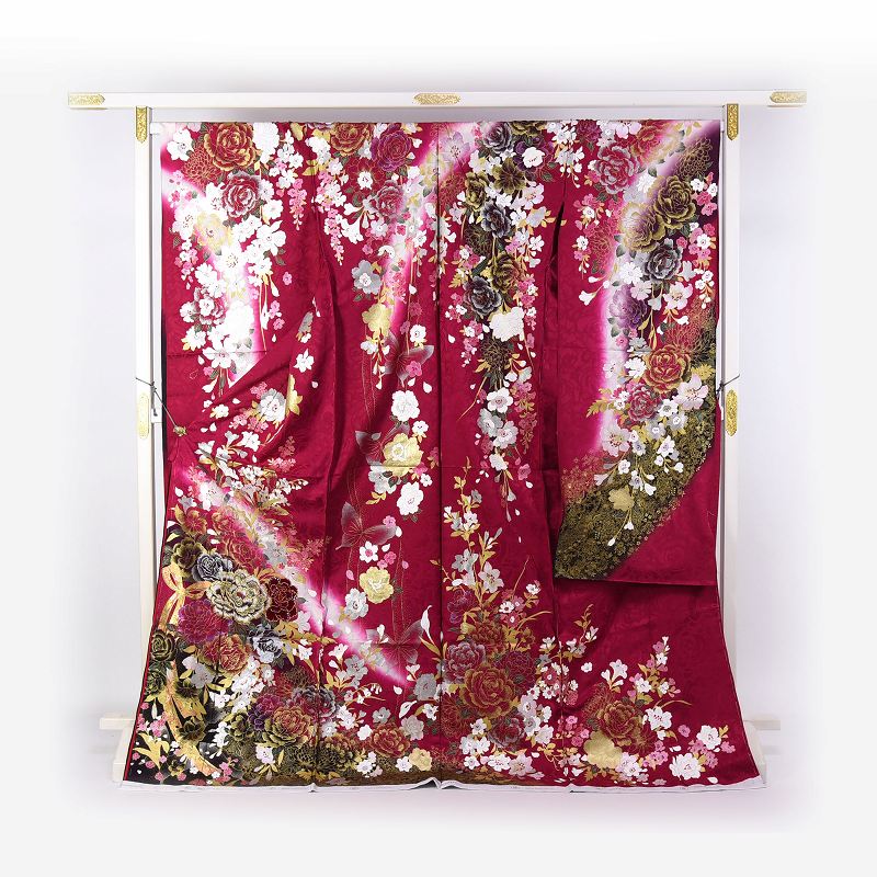 振袖　手縫いお仕立て付き　ブライダルファッションデザイナー「桂由美」監修　十日町「関芳」製　ワイ..