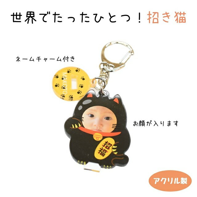アクリルスタンド キーホルダー ネームチャーム 名入れ オーダーメイド オリジナル 顔写真 イニシャル 写真プリント グッズ 写真入り 名前 招き猫 着ぐるみ 動物 アニマル 子供 赤ちゃん 家族 キッズ メモリアル プレゼント かわいい 2WAYS