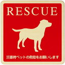 RESCUE 犬 注意 警告 案内 禁止 施設 ピクトサイン 木製ドアサイン 木製 プレート カラープリント 正方形 9x9cm Sサイズ インテリア 商用施設 店舗 倉庫 館内 安全対策