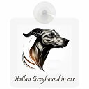 Itallan Greyhound イタリアングレーハウンド Bタイプ 車 窓ガラス 吸盤タイプ 犬 かっこいい おしゃれ イラスト付 DOG IN CAR ドッグインカー ドッグオンボード 安全対策 セーフティサイン デコ 外出 ドライブ カーサイン 吸盤(2)