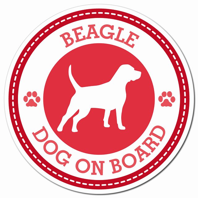 BEAGLE ビーグル レッド 肉球 カーサイン 車 マグネットステッカー 犬 マグネット 強力 直