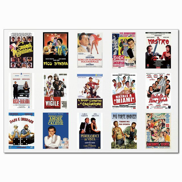 イタリアンヴィンテージムービーポスター・Aグループ A4ステッカー 15柄 シール コラージュ 素材 映画 ポスター イタリアンコメディ アクション 1970年代 日本製
