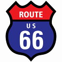 ルート66 Route66 レッド ブルー アメリカンスタイル ステッカー 12x14.2cm シール アメ雑 カーステッカー 屋外 屋内 防水 かわいい おしゃれ