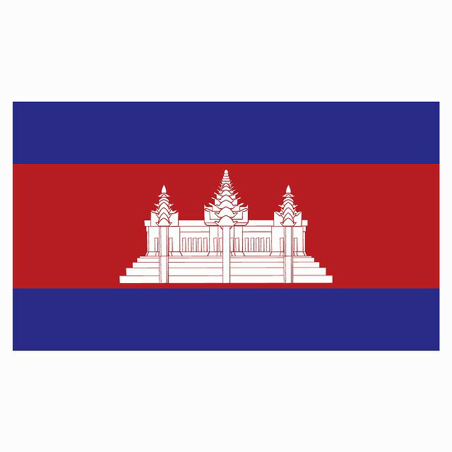 270x155mm カンボジア Cambodia 国旗 ステッカー シール National Flag 国 旗 塩ビ製