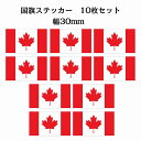 30x17mm 10枚セット カナダ Canada 国旗 ステッカー シール National Flag 国 旗 塩ビ製