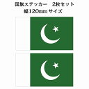 120x69mm 2枚セット パキスタン Pakistan 国旗 ステッカー シール National Flag 国 旗 塩ビ製